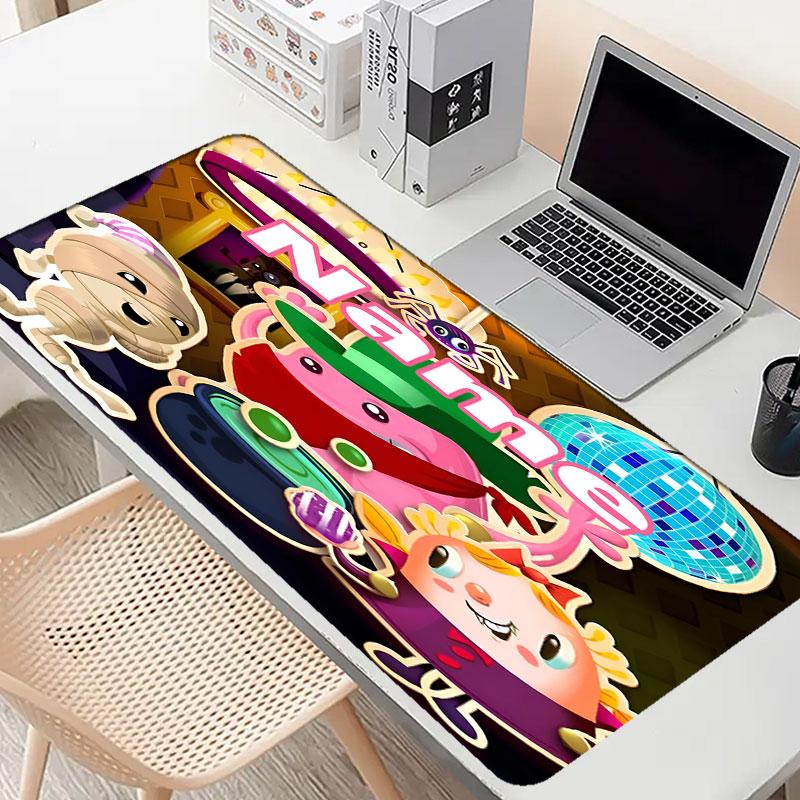 Custom Name Personalized Candy Crush Saga Pattern Mousepad, Laptop PC Desk Mat, Decorative Desk Mat for Home Keyboard Pad Gift