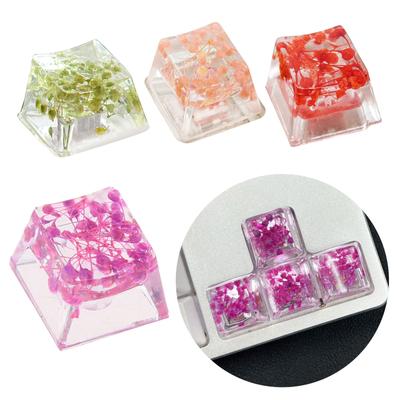 Resin Keycap OEM Profile for Mechanical Keyboards Backlights Keycap Dry Flowers Keycap For Game Computer Keycaps 1PC