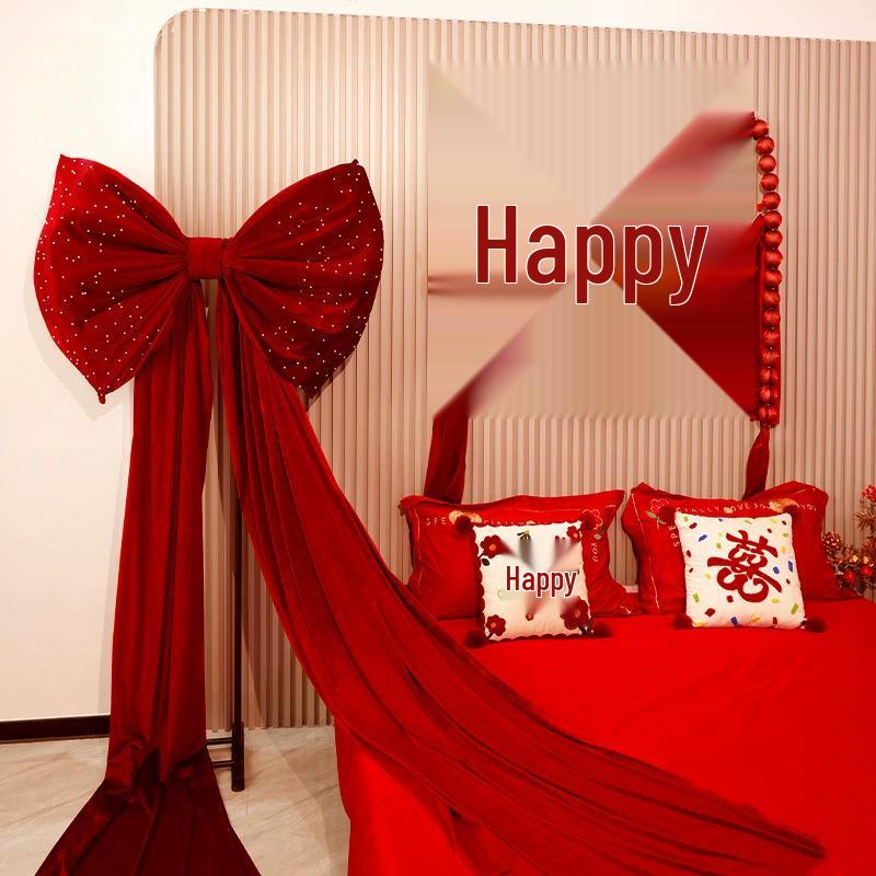 Extra Large Wedding Room Decoration Set: Bows & Streamers for Groom & Bride's Bedroom & Living Room Background