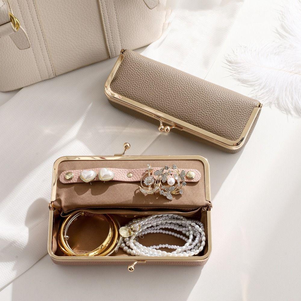 Multifunctional Portable Jewelry Organizer Automatic Closing Makeup Bag  Home Storage
