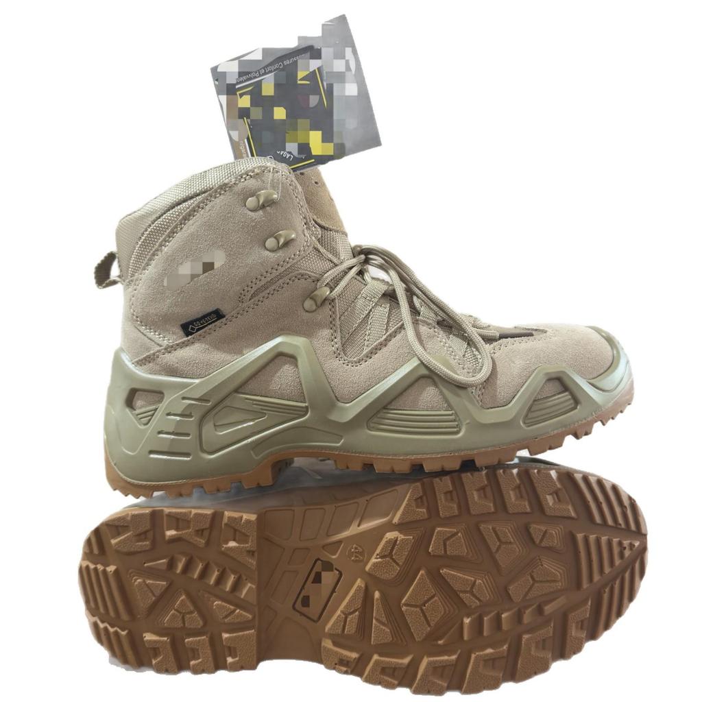 Men's Waterproof Non-slip Tactical Cowhide Hiking Boots with Protective Rubber Outsole