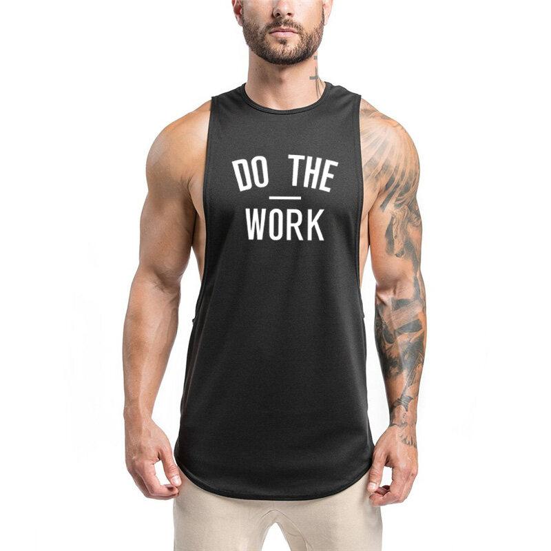 Muscleguys Męski Tank top do kulturystyki Odzież na siłownię Fitness bezrękawnik Męski Bawełniany Modny Podkoszulek Kamizelka Muscle Odzież sportowa
