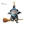 Cat-Shaped Pendant Car Hanging Decoration with Lanyard Easy To Hang Non-Fading Auto Rearview Mirror Hanging Ornament