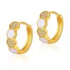 K Gold Plated Copper Zircon Inlaid Enamel Delicate Hoop Earrings For Women
