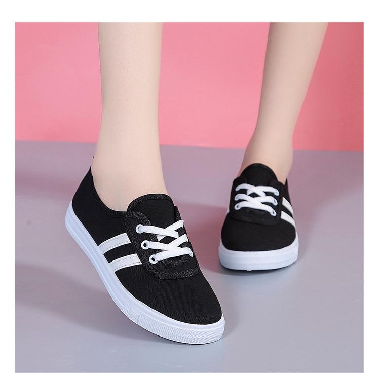 22 spring and summer breathable canvas shoes, board shoes student flat ins shoes mesh shoes