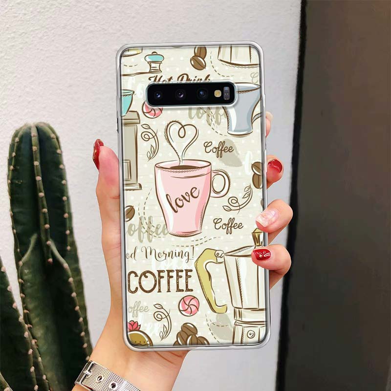 

Coffee Wine Cup Phone Case For Samsung Galaxy S26 Ultra S23 S24 S25 Edge S20 FE S21 S22 Plus Soft Print Shell Cover Fundas Galax Samsung S25 Edge