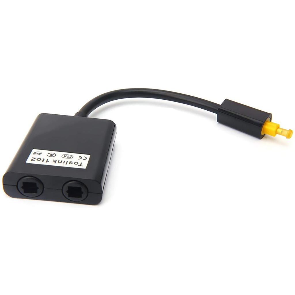 Digital Toslink Fiber Optical Splitter 1 In 2 Out Audio Adapter Compatible for CD DVD Amplifier TV PS3 XBox360 with 1