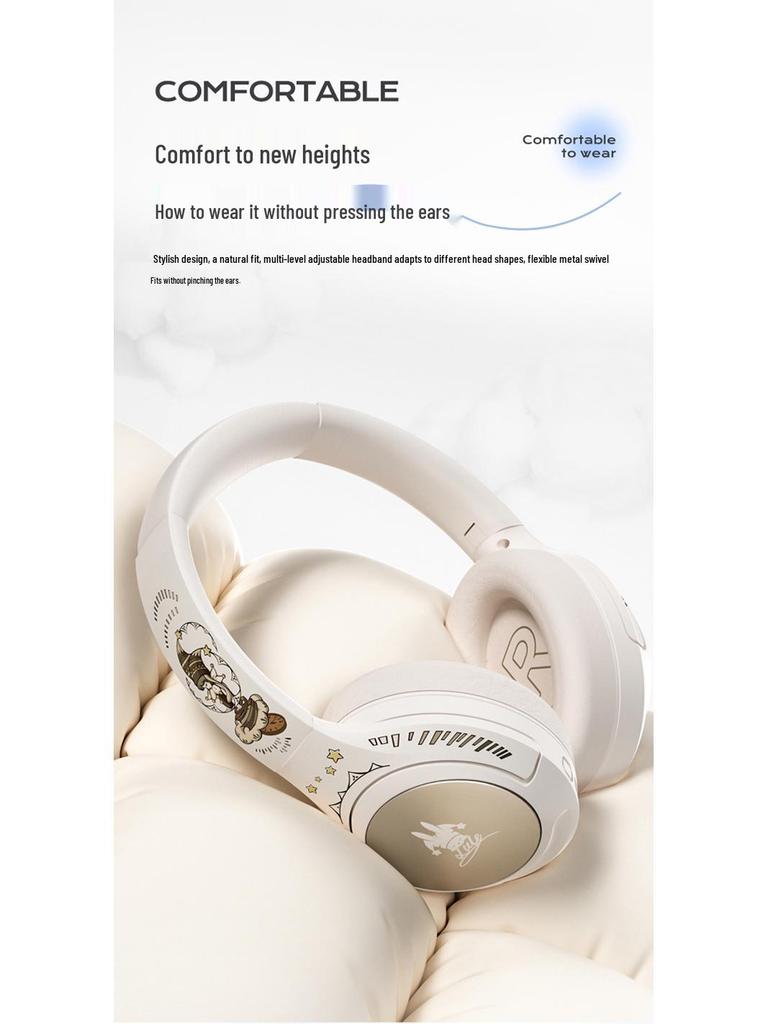 Low Latency Wireless ANC Over-Ear Bluetooth Headphones with Long Battery Life for Gaming