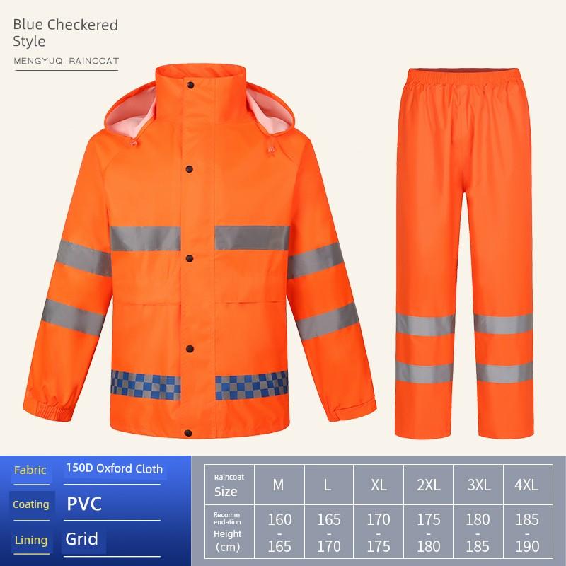 Sanitation Workwear Raincoat, High-Visibility Reflective, Two-Piece, Unisex Outdoor Work Waterproof Suit