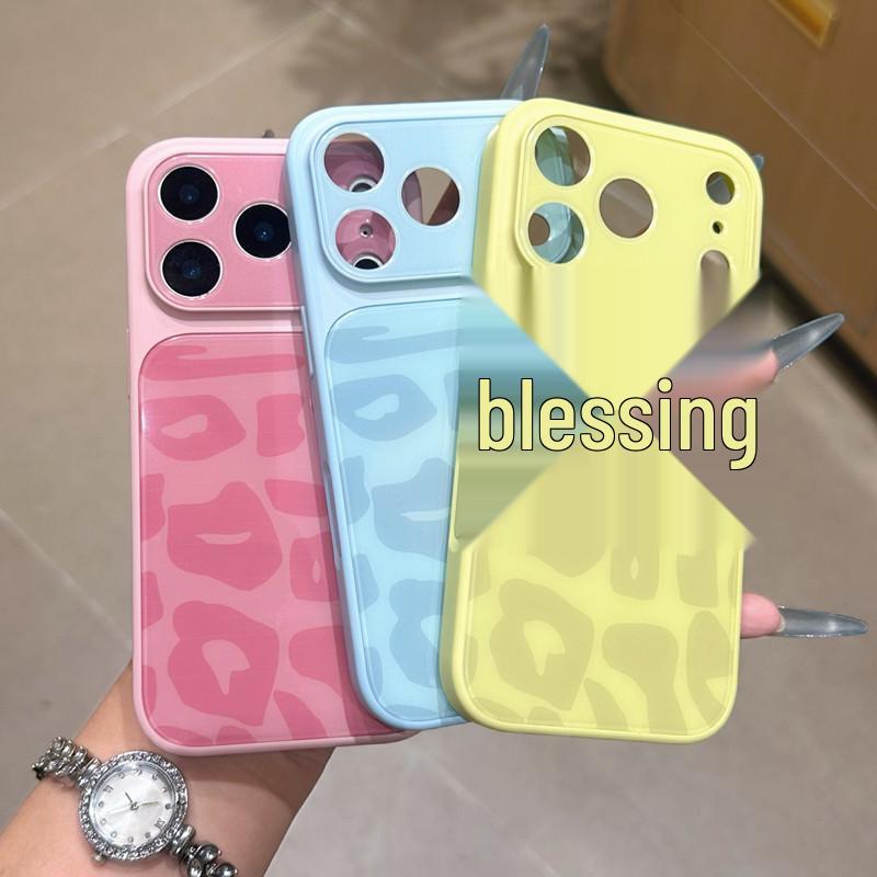 Leopard Print Apple Phone Case: Glass, Liquid Silicone, Solid Color, Drop-Proof Protective Cover for 15 Pro/16/17 AIR