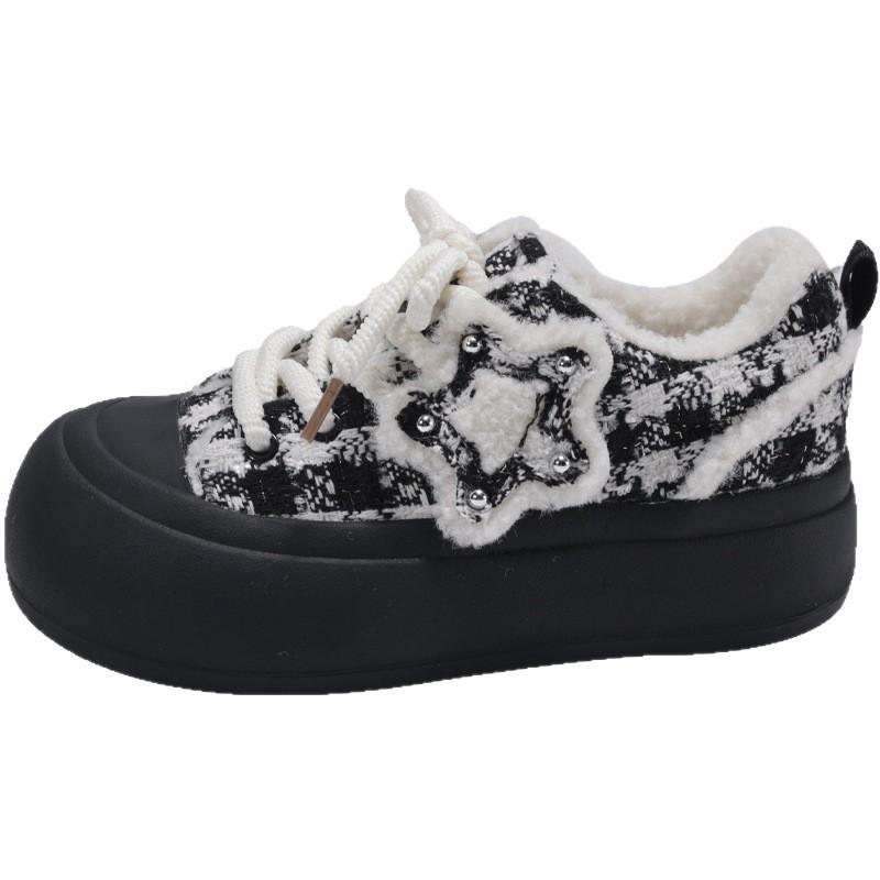 Maillard ugly cute big head shoes new 2025 popular women's winter cute bread shoes niche retro versatile board shoes