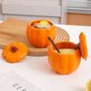 Cute Pumpkin Seasoning Jar Kitchen Seasoning Box Ceramic Stew Pot Home Stew Soup Steamed Egg Bowl with Lid Soup Jar Halloween
