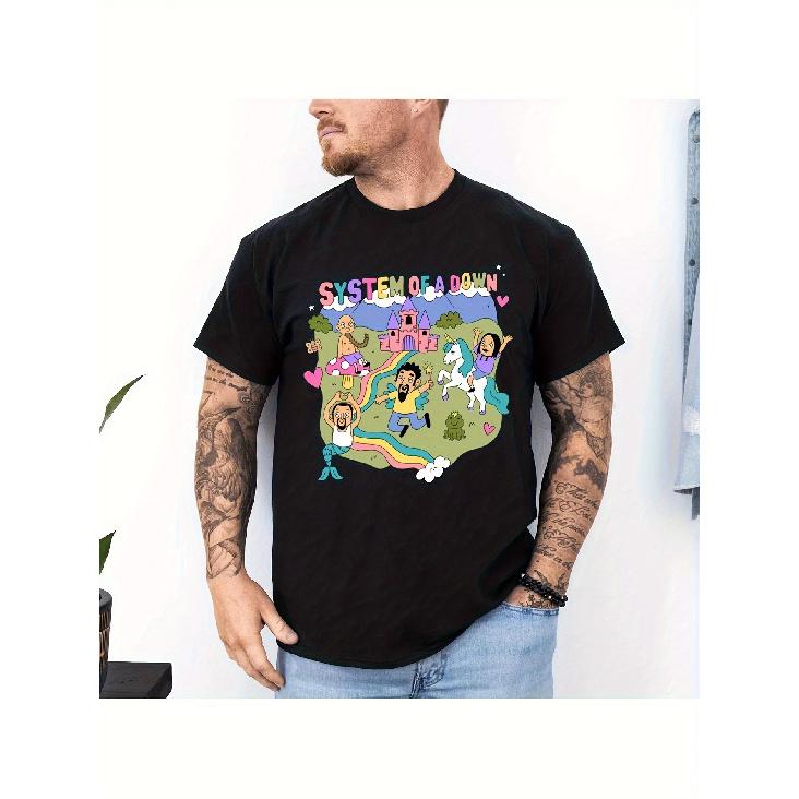 System Of A Downs Official Band Graphic T-Shirt - Heavyweight 220gsm Retro Music Tee with Iconic Album Art & Member Portraits - Alternative Metal