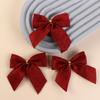 10Pcs/set Cloth Christmas Plaid Bow Various Style Cute Xmas Tree Pendant Soft Plaid Bow Christmas Garland Accessories