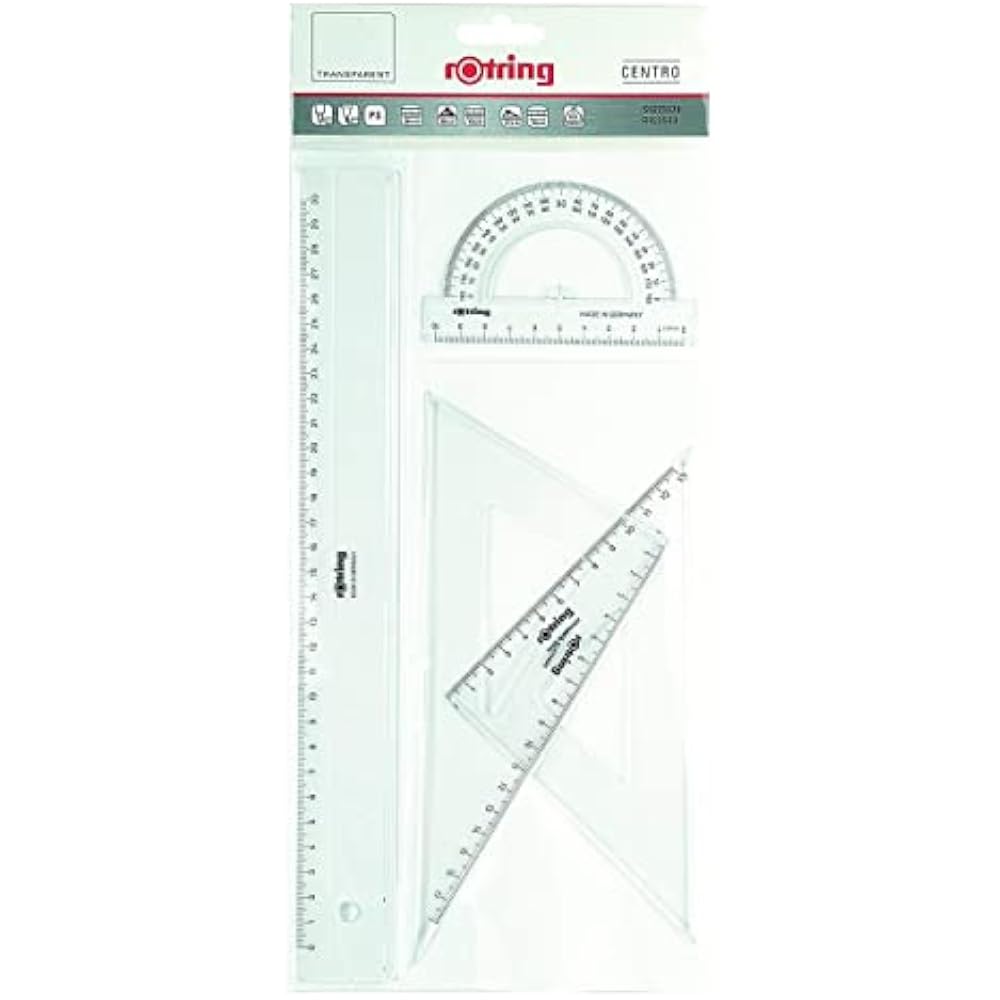 Rotling Ruler Set, Centro, S0221370, 4 Sheets, Regular Imported