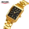 SKMEI 2566 Women's Quartz Watches Elegant Square Dial Date Display Stainless Steel Strap Business Fashion Ladies Wristwatch