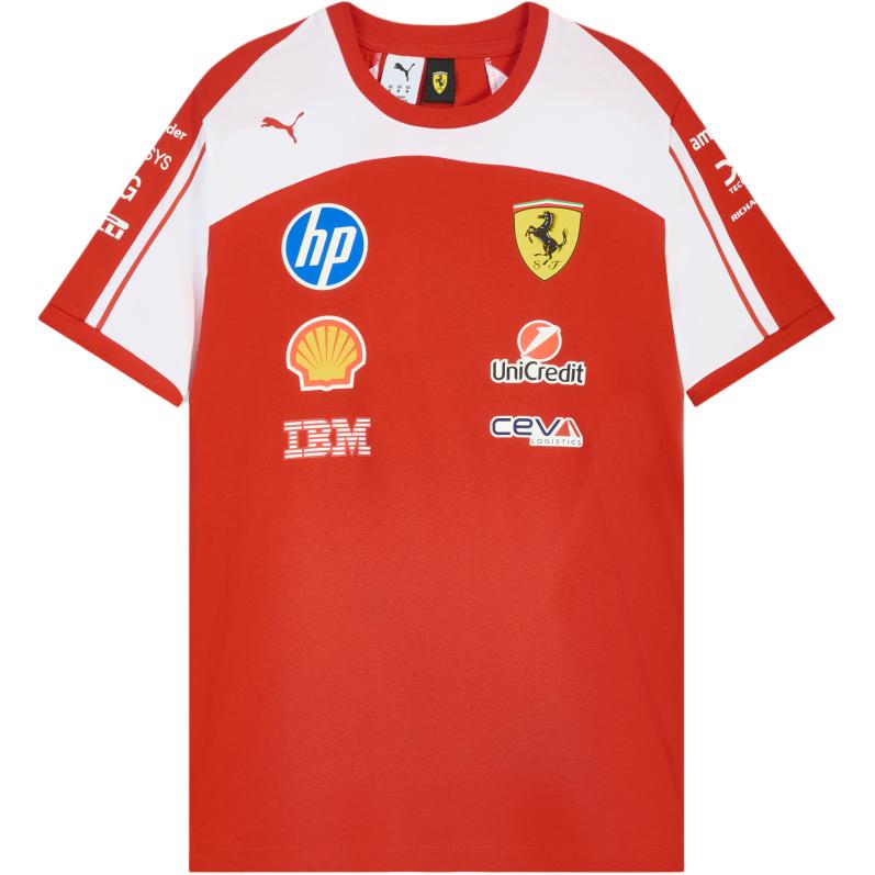 Puma Ferrari Racing Fan Edition Crew Neck Short Sleeve T-Shirt Women tops 713836-01 XS