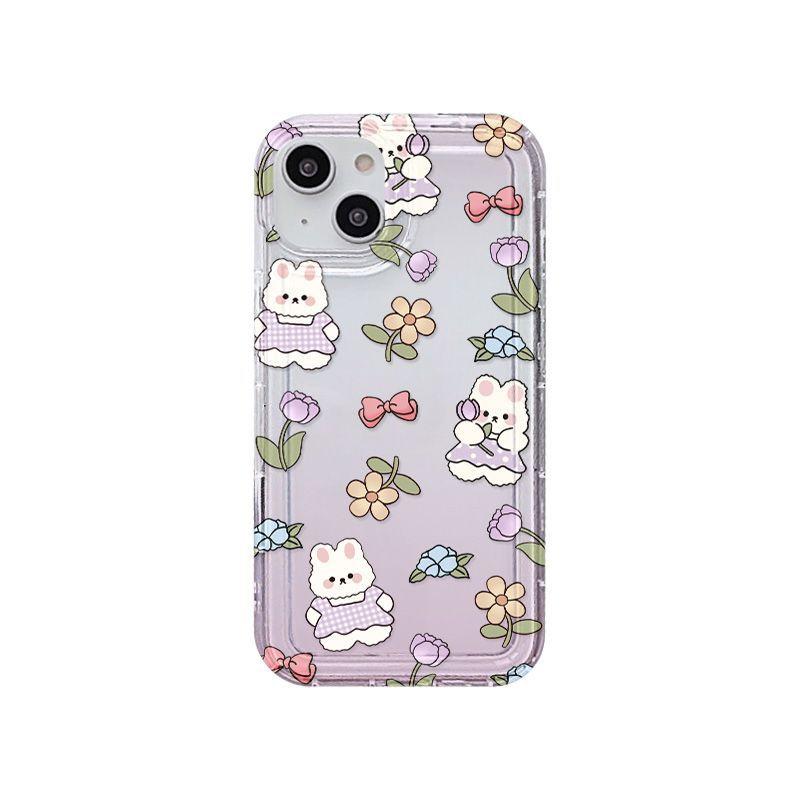 Flower Bunny for iPhone17promax Mobile Phone Case 16 Apple 12 All-inclusive 14/13 Small Fresh 15