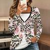 Tops for Women  Floral Print Long Sleeve Fake Two‑Piece Top Fall Casual Slim Pullover Women's Long Sleeve Top