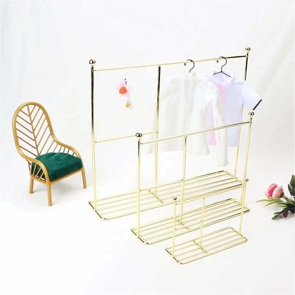 10pcs Dollhouse Furniture Decorations Cute 1/6 Doll Metal Dress Clothes Hanging Mini Hangers Doll Accessories