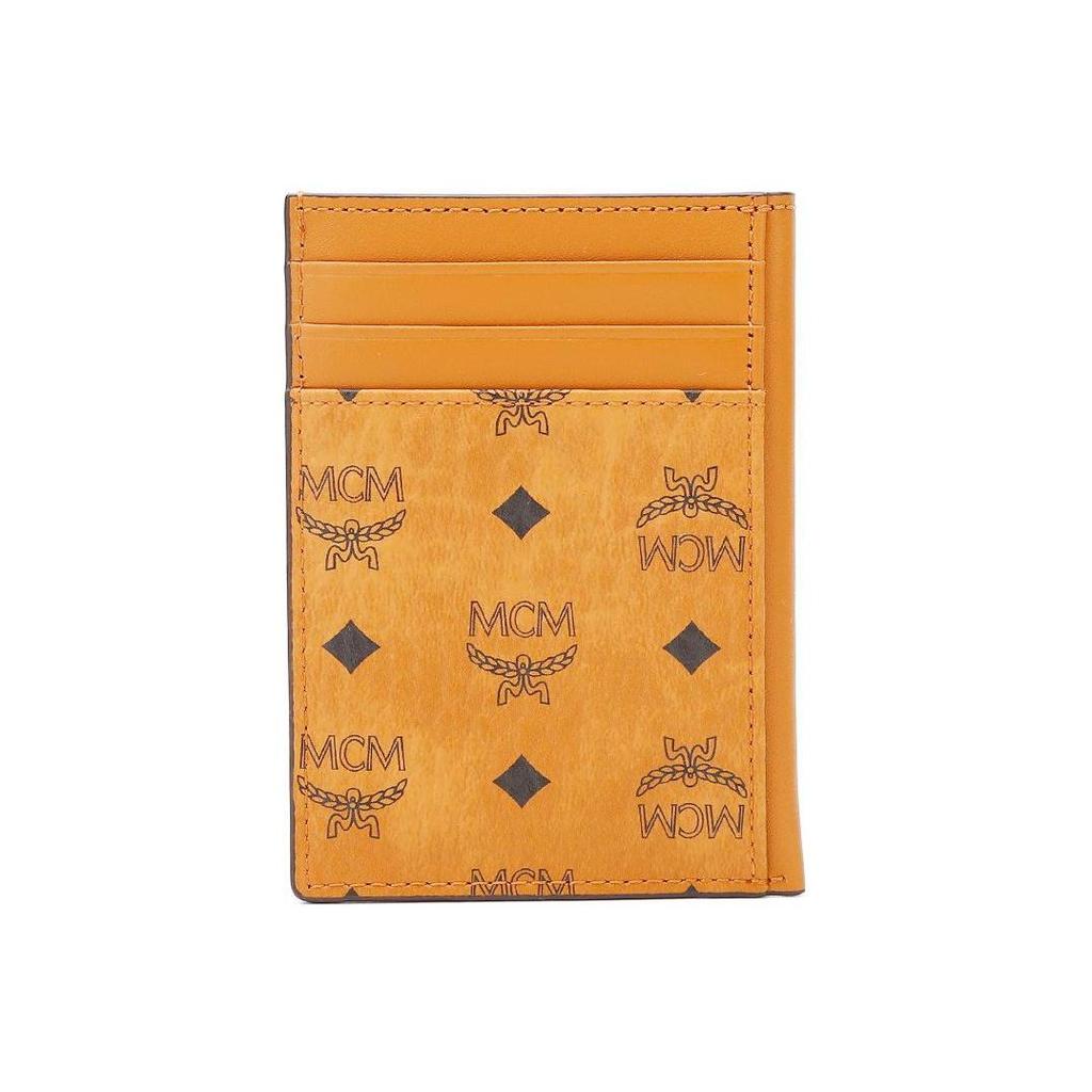 MCM Cognac Visetos Card Holder with Multiple Card Slots for Daily Use