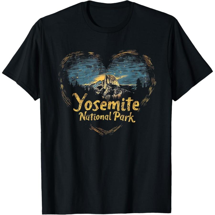Yosemite - National Park Heart Vintage Love Women Kids Retro T-Shirt S