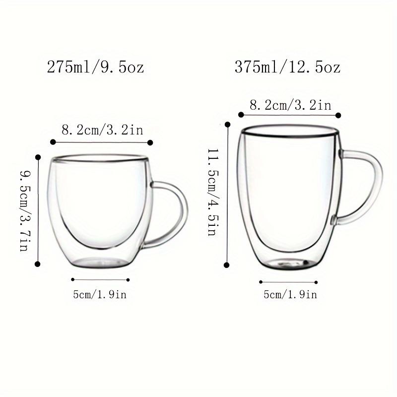 4 buc Pahare cu două straturi Cești cu apă termoizolante Pahare cu borosilicat înalt Cești de cafea Cești cu lapte Cești cu ceai Cești cu apă fierbinte suflat manual 275 ml/9,5 oz 375 m