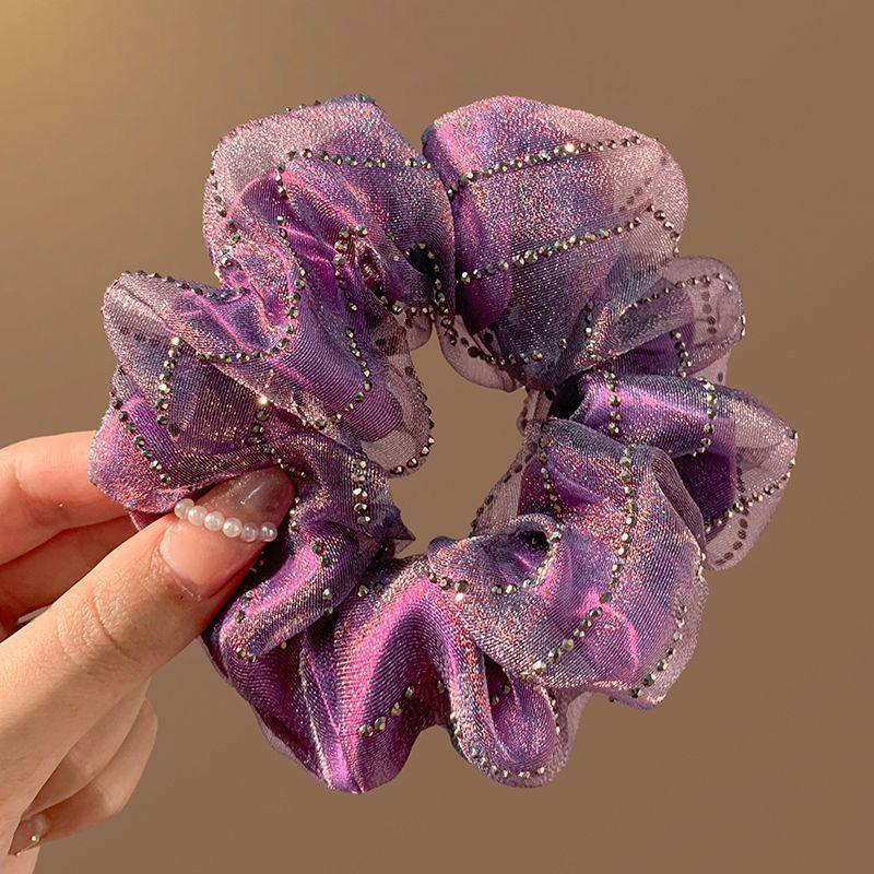 Elegant Mesh Hair Tie with Sparkling Rhinestones, High-End Luxury Hair Accessory for Women, 2025 Style