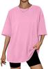 Women's loose casual large size solid color new t-shirt round neck short sleeve women's top
