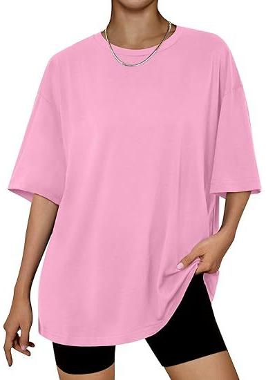 Women's loose casual large size solid color new t-shirt round neck short sleeve women's top