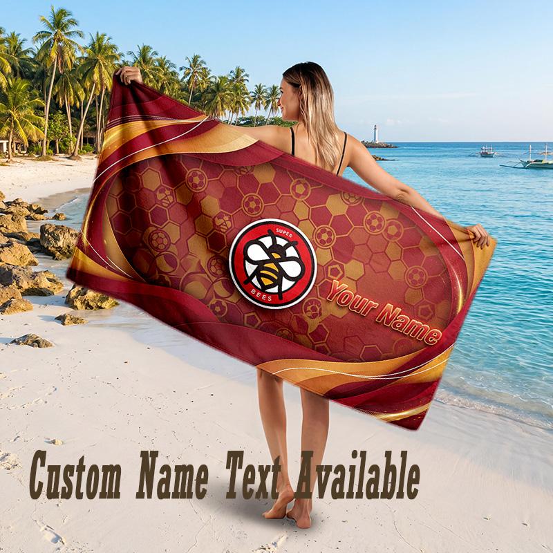 Brentford Football Design Beach Towel Custom Text Large Towel for Beach Vacation