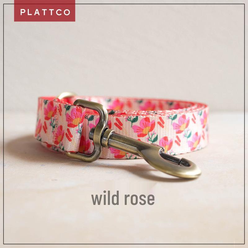 PLATTCO High-Quality Pink Rose Dog Leash - Fashionable & Durable Traction Rope, Model PDL346 L 2.5cm x 120cm