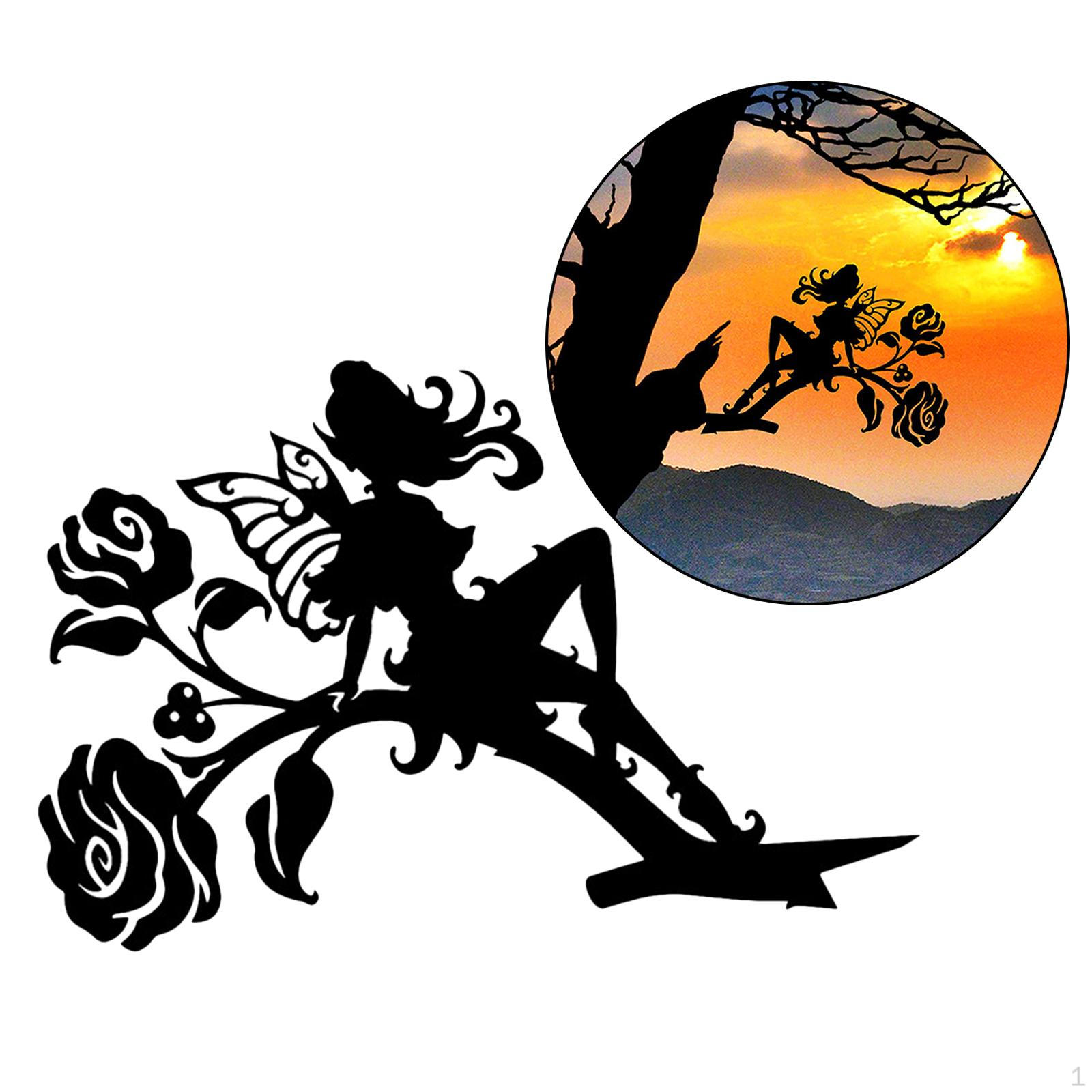 

Декорація-силует гілки, Металевий милий стоячий силует, для дому/ саду/ двору/ Little Fairy B