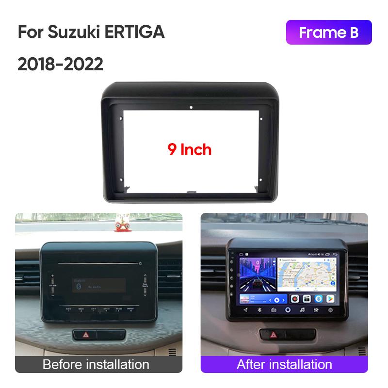 2018-2022 For Suzuki ERTIGA 9"/LHD/RHD/UV/Matt Black Car Multimedia Radio Frame Fascia Panel Dashboard Mounting Bracket Adapter