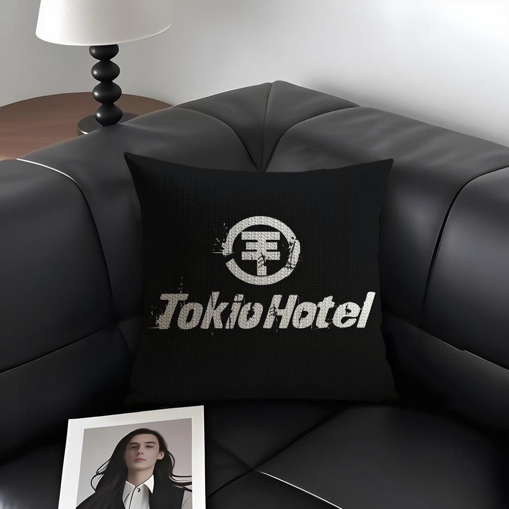 T-Ttokio H-Hotel Band Cushion Cover Natural Linen Organic Fabric Double-Sided Printing Sofa Home Decor Gift Pillow Case