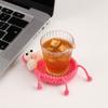 Handmade Crochet Animal Coaster Duck Coaster Decorative Heat-Resistant Knitting Mouse Drink Coffee Cup