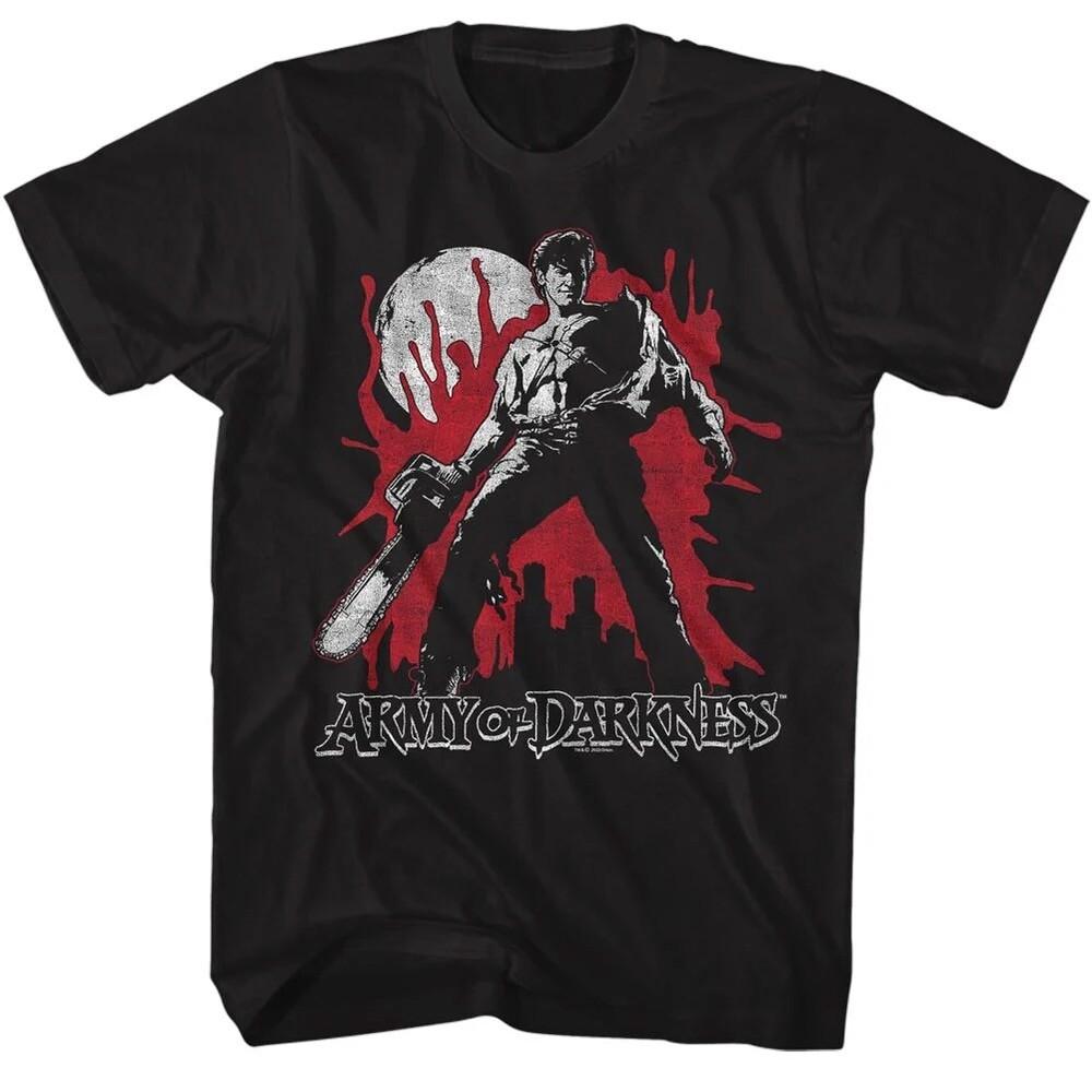 Army Of Darkness Movie Adult T Shirt Ash Williams BLOODY AOD New Official Black Unisex T-Shirt L
