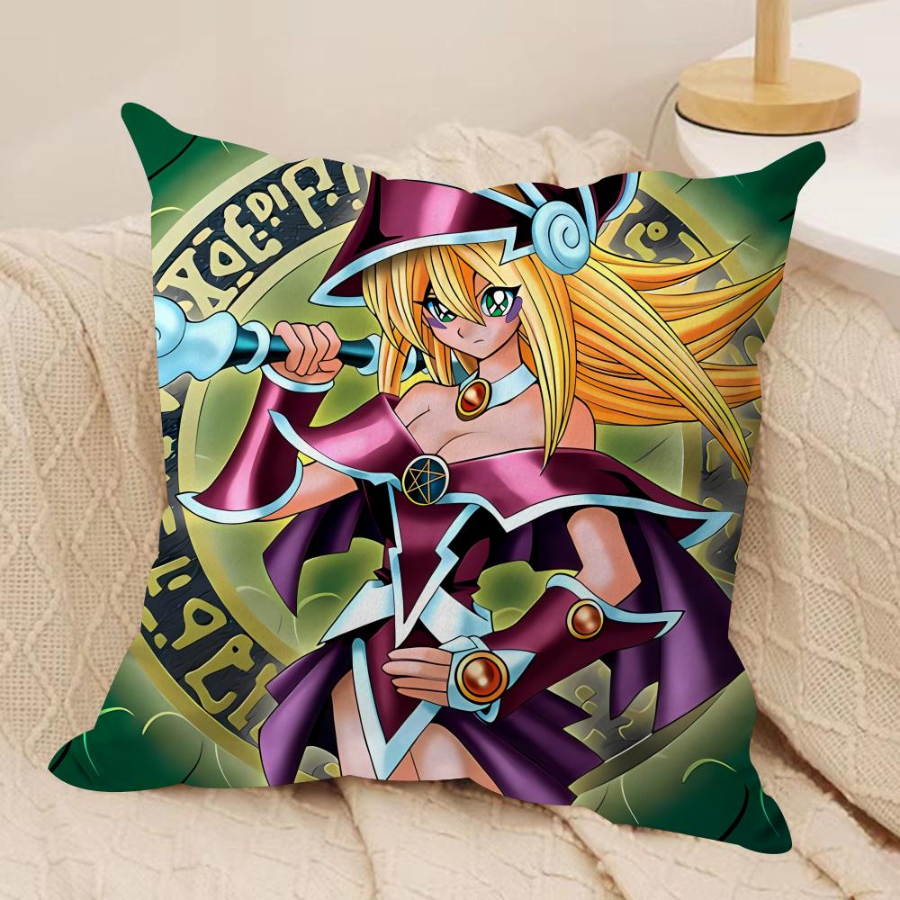 Dark M-Magician Girl Cushion Cover Silky Short Plush Invisible Zipper Dustproof Sofa Pillow Case For Home Decor