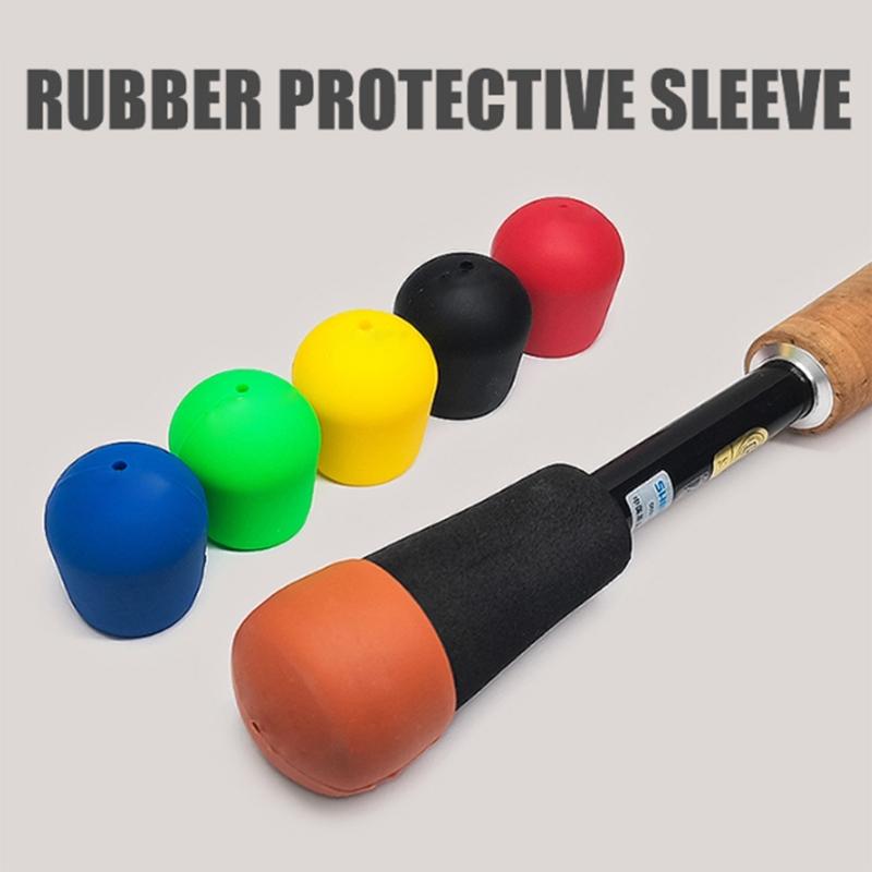 Silicone Rod Bottom Protector Fishing Rod Handle Protective Case Replacement Fishing Rod End Cover Butt Cushions Enduring