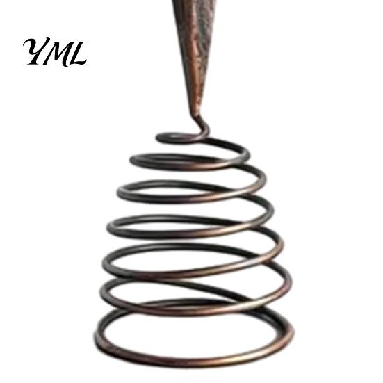Sturdy Spiral Spring Base Distressed Metal Eight-pointed Star Christmas Tree Topper with Stable Unique Top Ornament Base, Vintage for Holiday