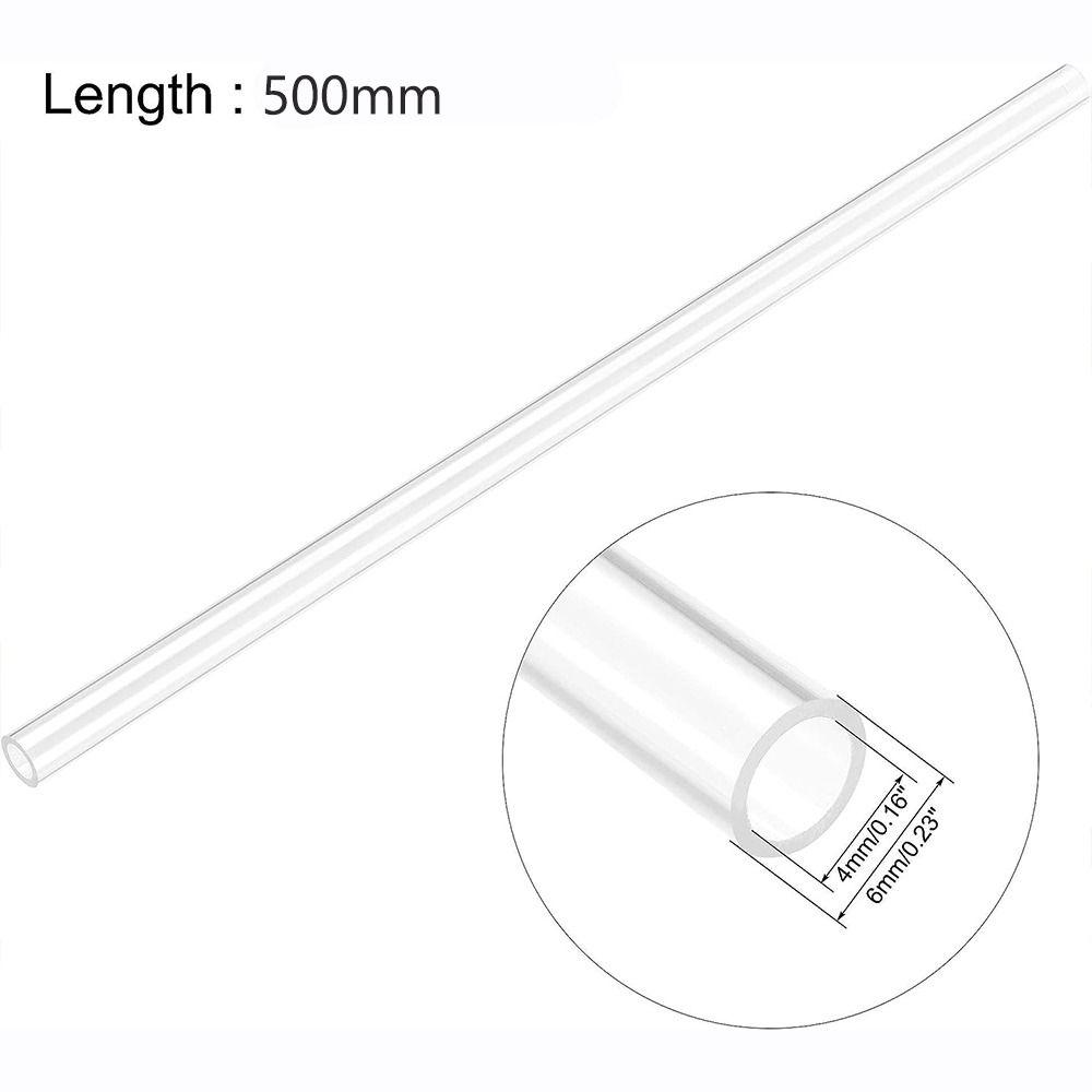 

10 шт. Прозрачные жесткие трубки 500 мм длиной, фитинги для труб, круглая трубка, труба, аквариумная трубка для воды 4mmx6mm