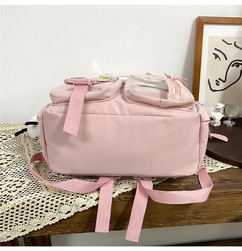 Sac à dos Campus Dessin Animé Transparent: Grande Capacité & Design Mignon pour Étudiants