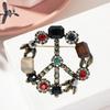 Vintage Luxe Strass Rond Vredesteken Ontwerp Dames Broche Pak Jas Kleding Accessoires Spelden Vakantiefeest Koppel Cadeaus