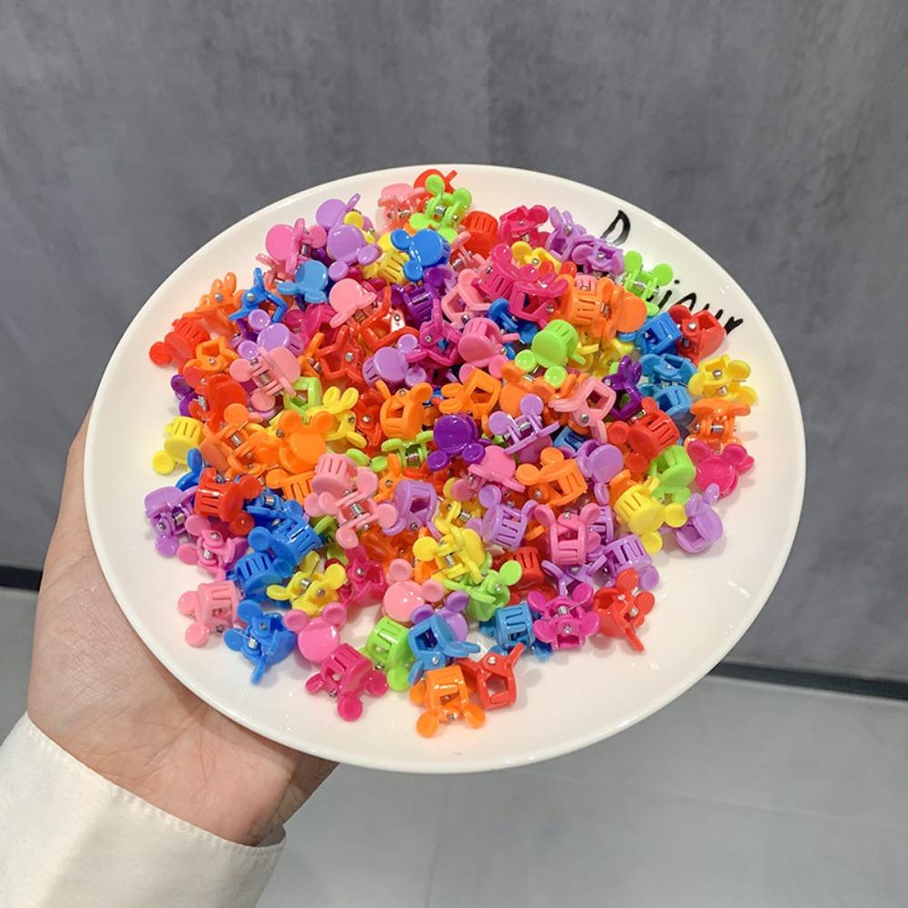 50pcs/set Mini Flower Rabbit Gripper, Compact and Exquisite, Suitable for Children's Fine and Soft Hair Volume