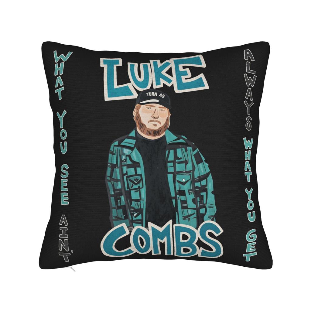 L-Lukes Combss Country Music Pillow Cover Graphic Cushion Cover Novelty Pillow Case For Living Room Chair