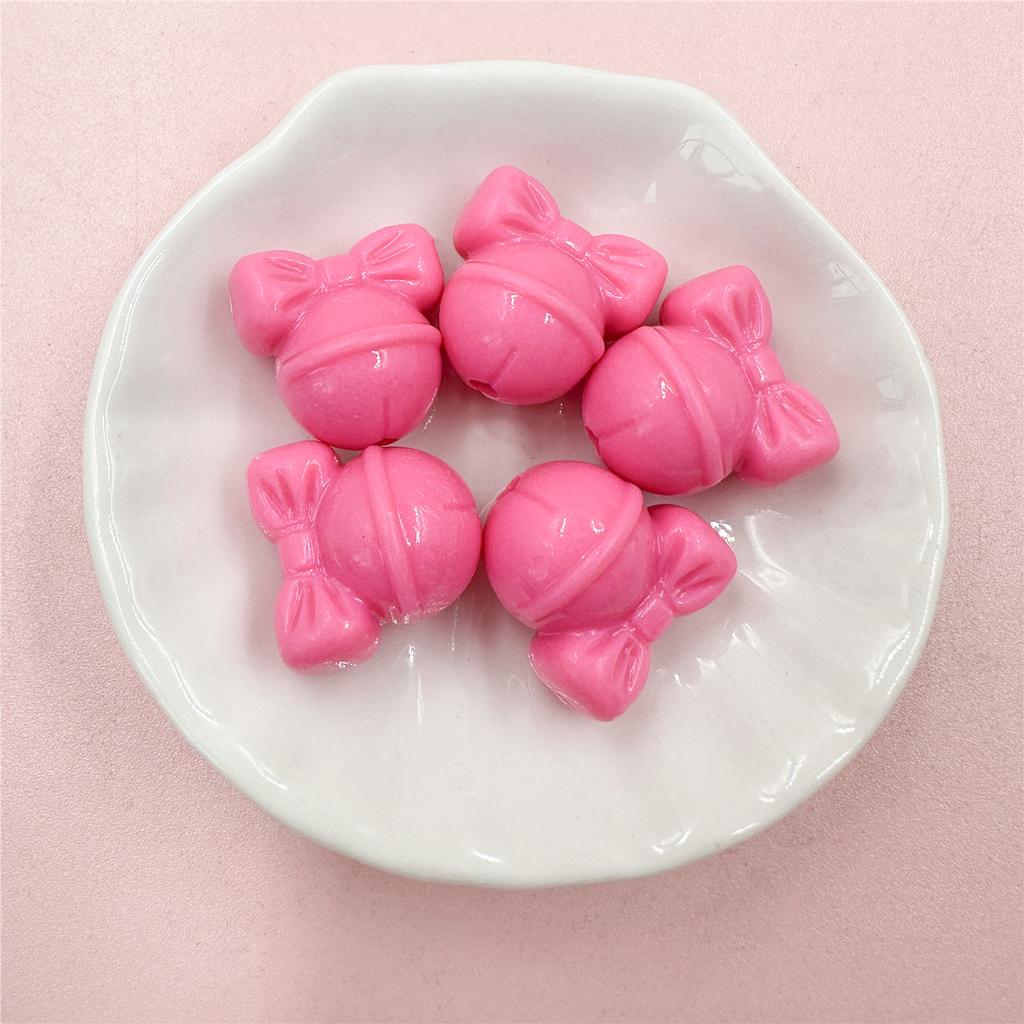 Creative Necklace 5pcs Creative Accessories DIY Bow Bell Beads Mobile Phone Chain Acrylic Bracelet 19.3*18.9mm Christmas Gift