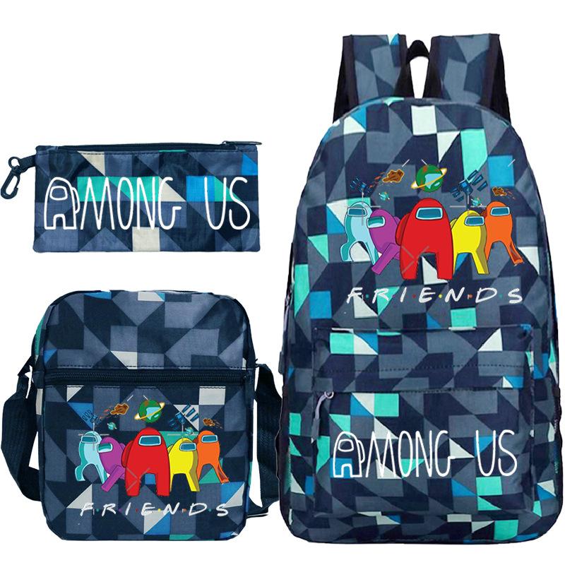 Game Merchandise Printed Schoolbag Three-Piece Backpack Set