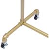 Hanger Gold with Casters Retro Metal Scalable Galvanized Steel with 4 Casters