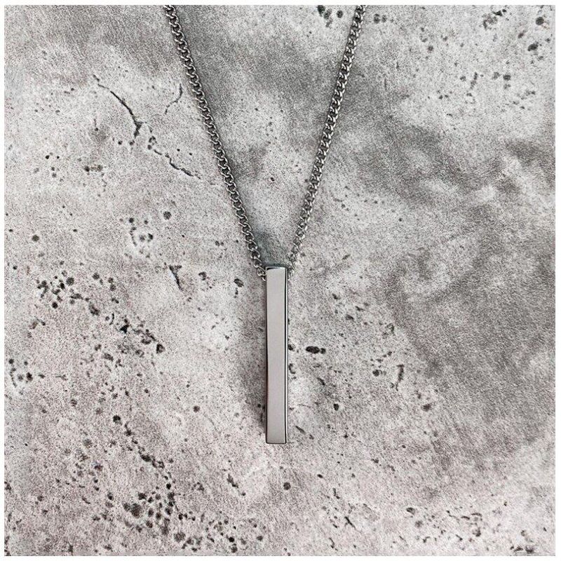 

Fashion Simple Necklace Cold Wind Elegant Hip Hop Geometric Pendant Long Necklace Silver + Riding Crop Chain