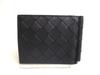 Authentic BOTTEGA VENETA Intrecciato Black Blue Leather Bifold Bill Wallet #a469  Refurbished